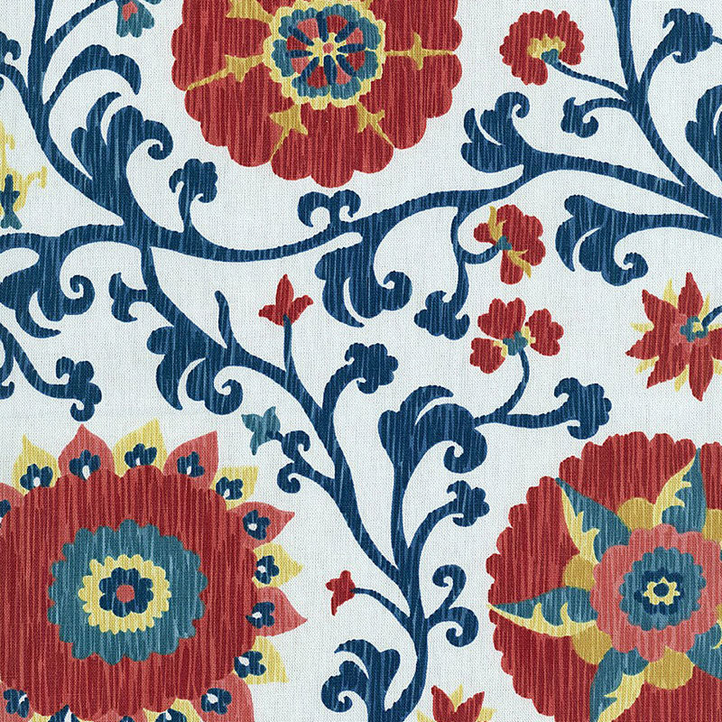 FERGANA EMBROIDERY PRINT PRUSSIAN