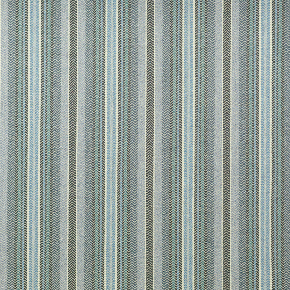 Schumacher HERRINGBONE STRIPE INDIGO Fabric | Atlanta Fabrics