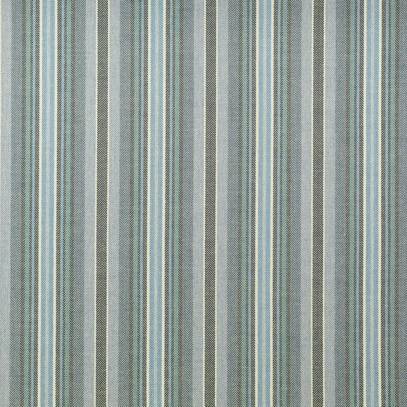 Schumacher HERRINGBONE STRIPE INDIGO Fabric | Atlanta Fabrics
