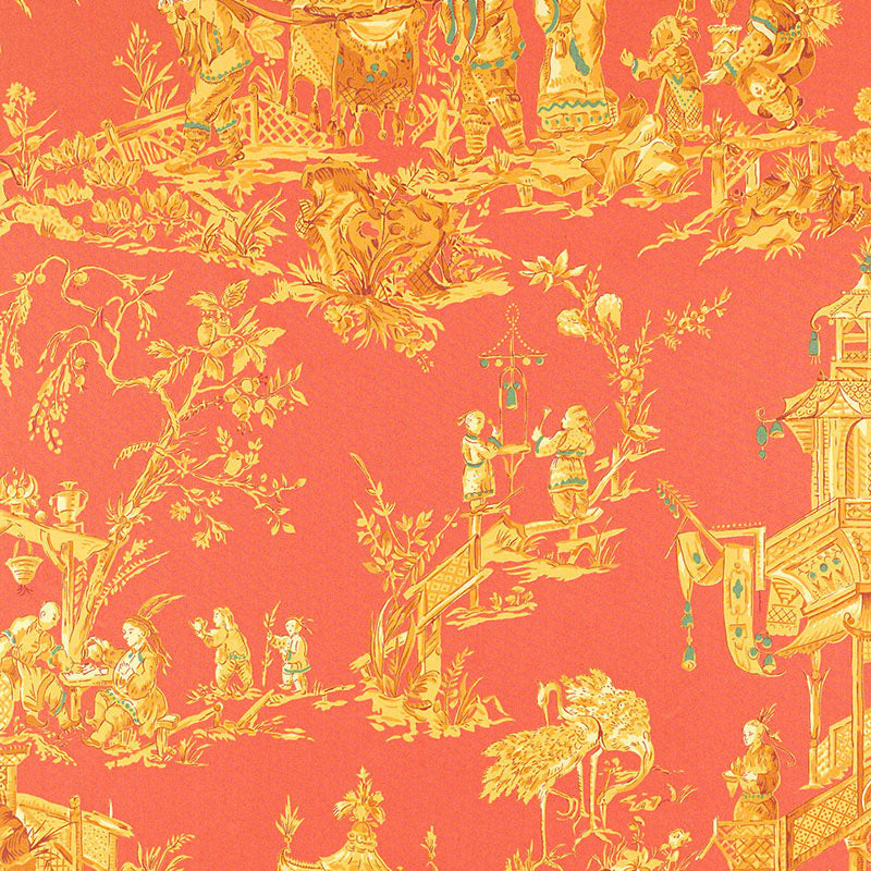 Schumacher CHINOIS CORAL  | Atlanta Fabrics