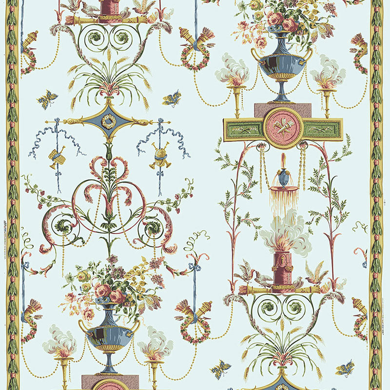 Schumacher TERRACINA ARABESQUE CELESTIAL Fabric | Atlanta Fabrics