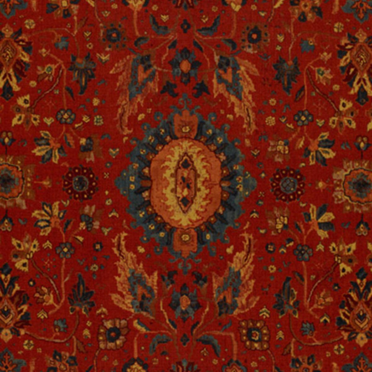 SCHUMACHER JAHANARA CARPET TURKISH RED FABRIC | Atlanta Fabrics