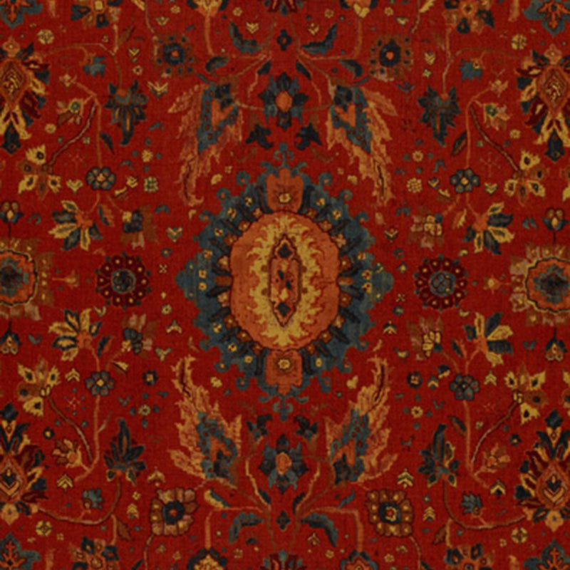 SCHUMACHER JAHANARA CARPET TURKISH RED FABRIC | Atlanta Fabrics
