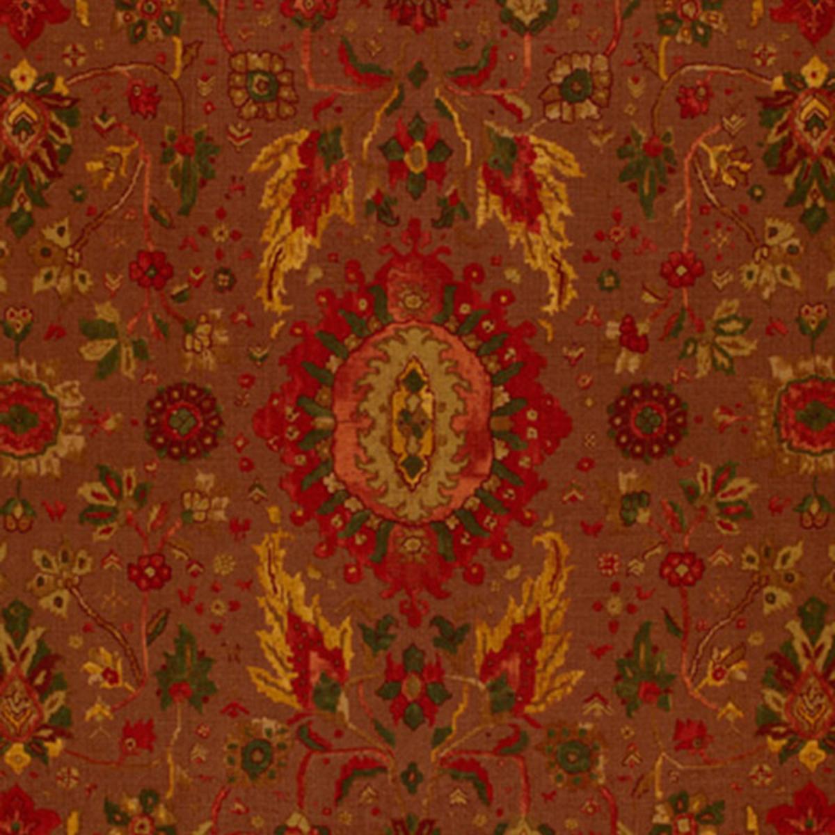 SCHUMACHER JAHANARA CARPET SPICE BROWN FABRIC | Atlanta Fabrics