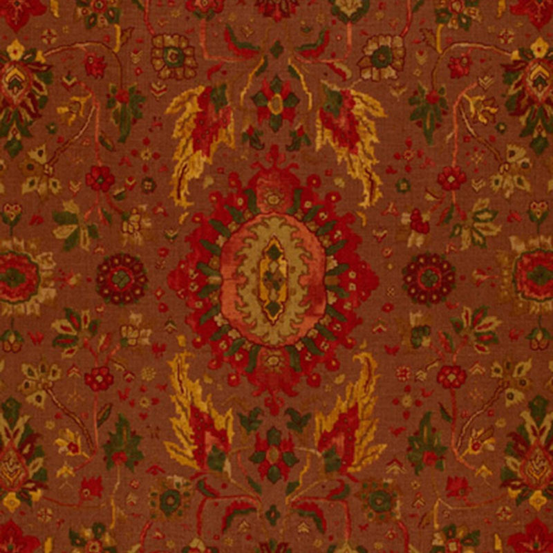 SCHUMACHER JAHANARA CARPET SPICE BROWN FABRIC | Atlanta Fabrics