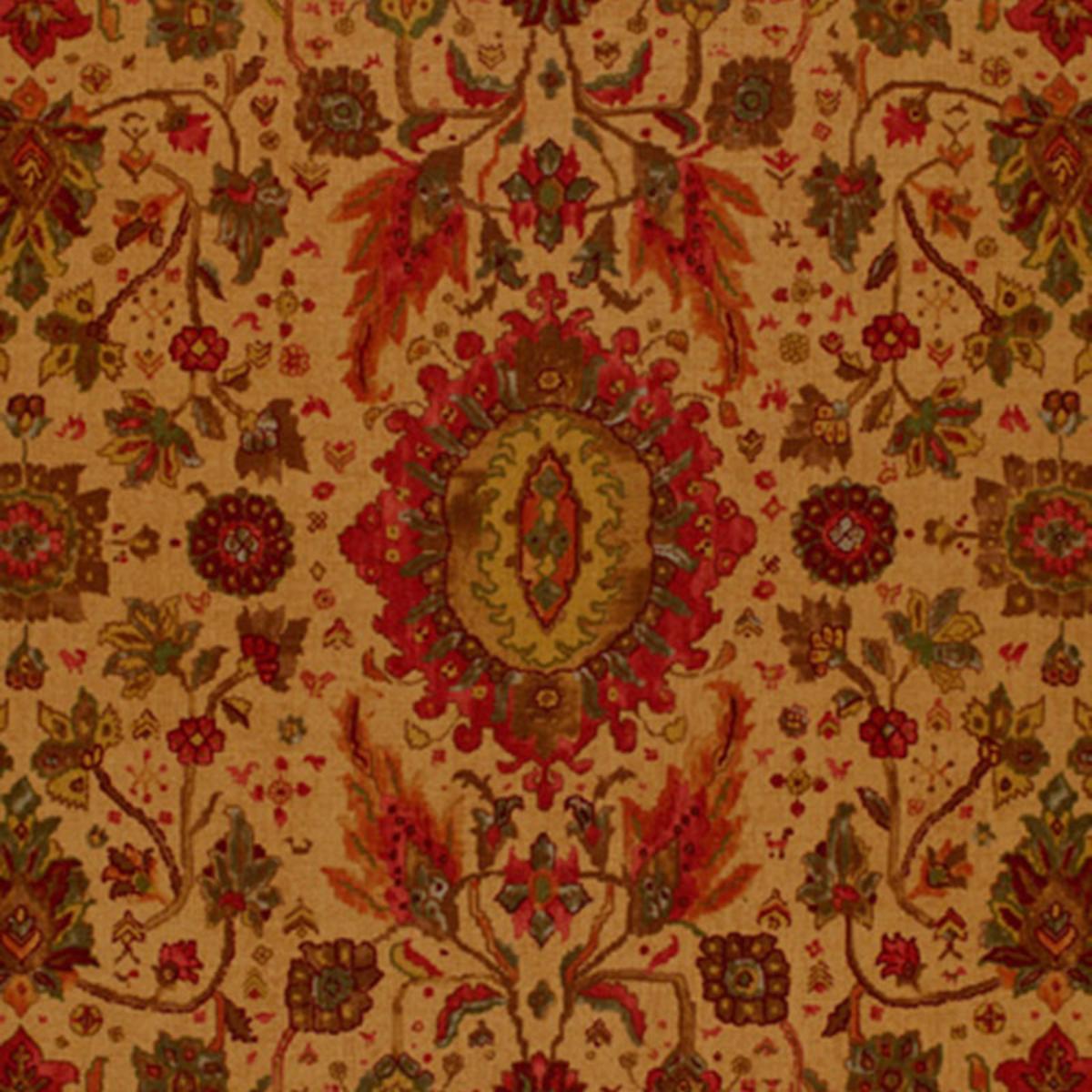 SCHUMACHER JAHANARA CARPET TEA LEAF FABRIC | Atlanta Fabrics