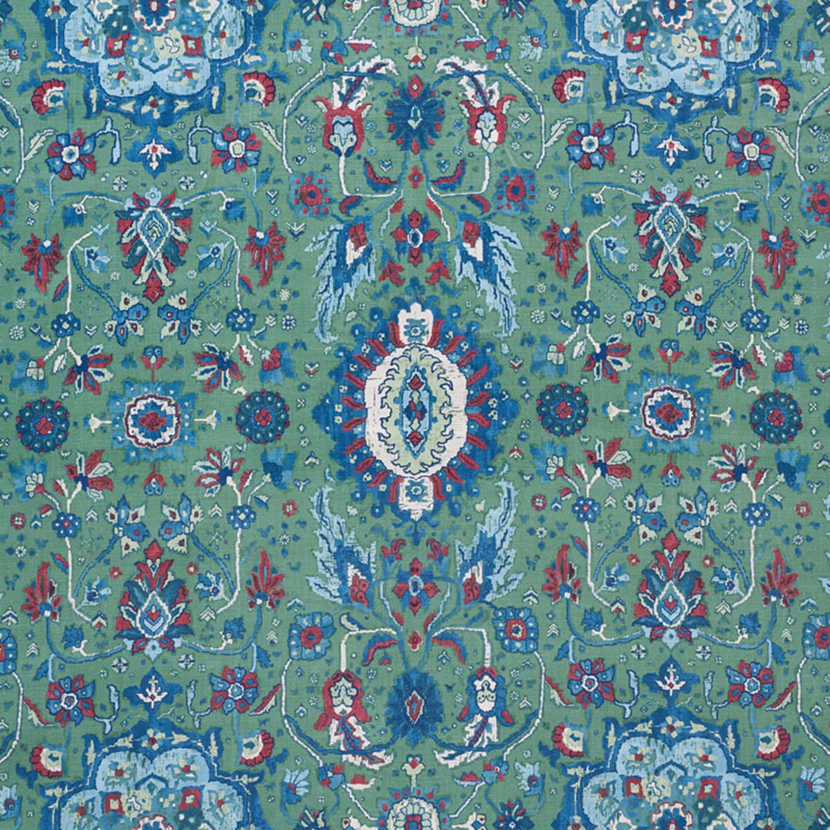 SCHUMACHER JAHANARA CARPET JADE FABRIC | Atlanta Fabrics