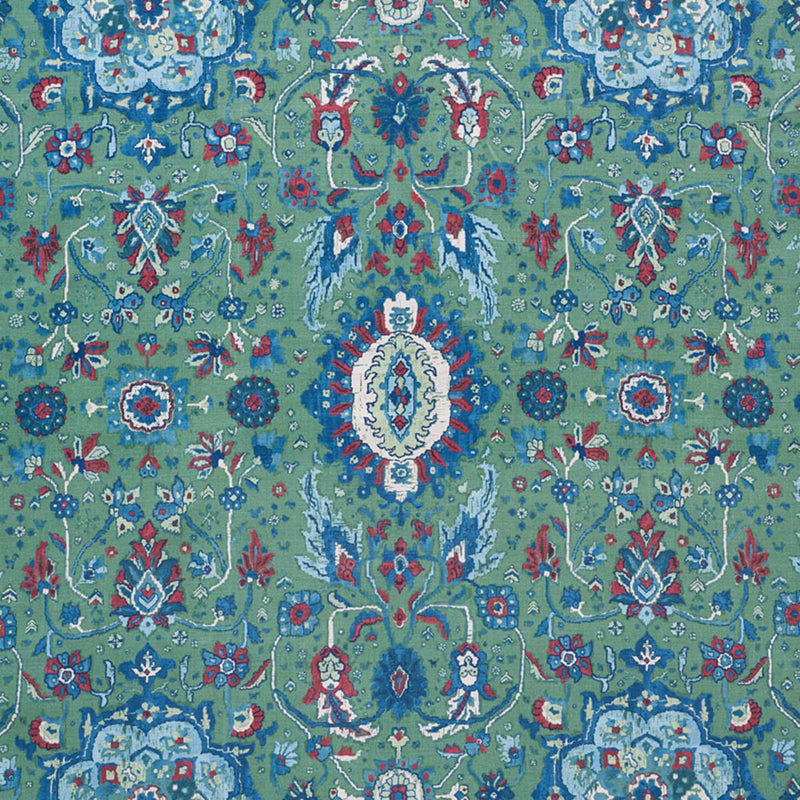 SCHUMACHER JAHANARA CARPET JADE FABRIC | Atlanta Fabrics