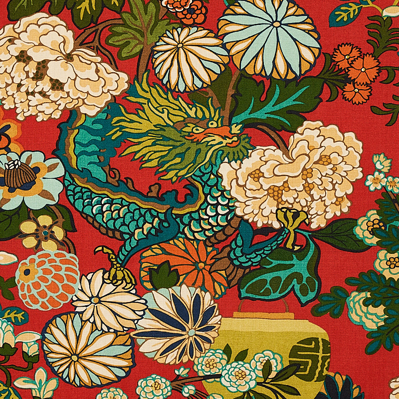 Schumacher CHIANG MAI DRAGON LACQUER Fabric | Atlanta Fabrics