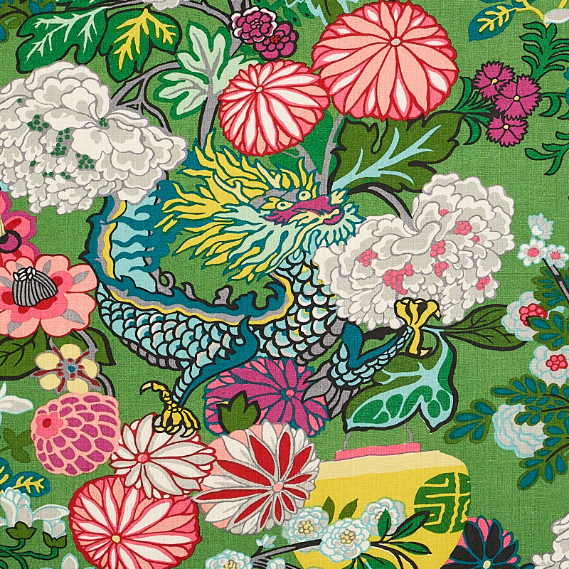Schumacher CHIANG MAI DRAGON JADE Fabric | Atlanta Fabrics