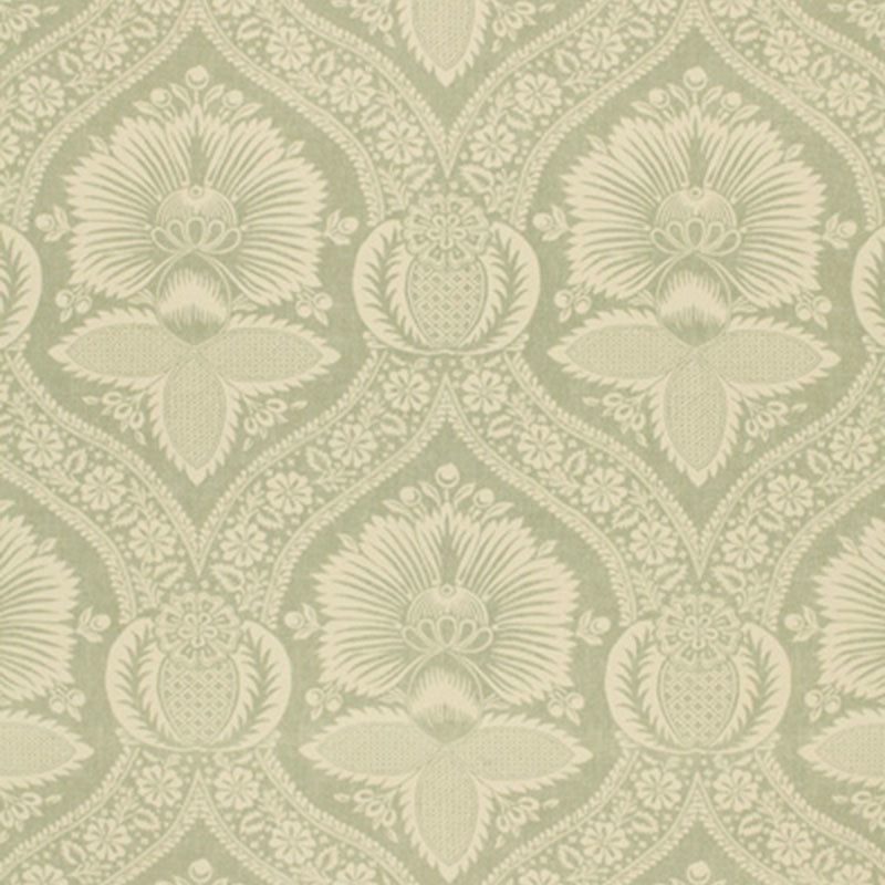 Schumacher VILLANDRY DAMASK PRINT MINERAL Fabric | Atlanta Fabrics