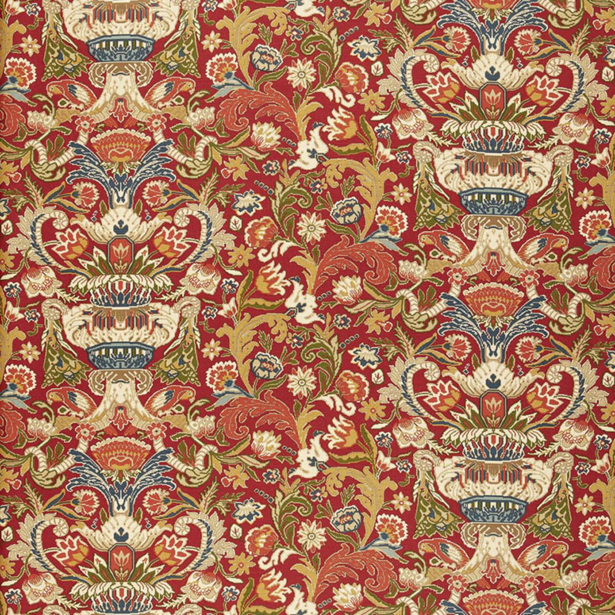 Schumacher EGERTON TAPESTRY PRINT SCARLET Fabric | Atlanta Fabrics