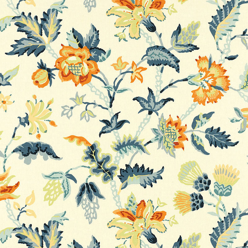 Schumacher ALANA FLORAL VINE APRICOT  | Atlanta Fabrics