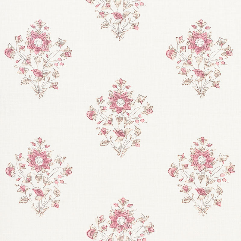 Schumacher BEATRICE BOUQUET PINK Fabric | Atlanta Fabrics
