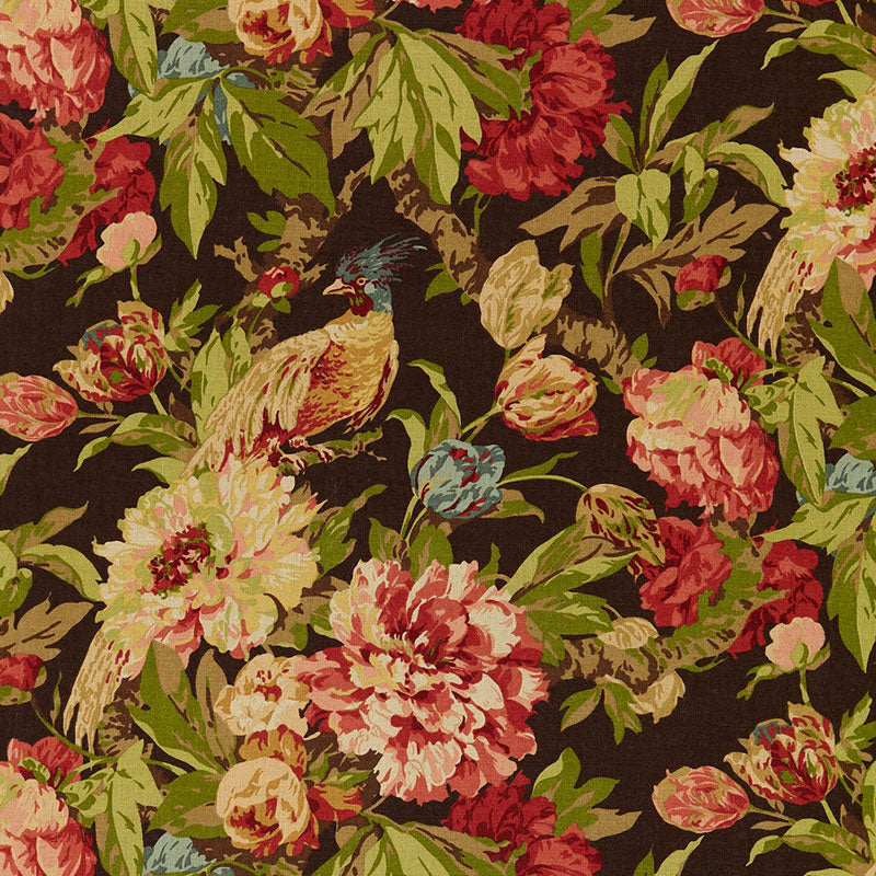 Schumacher ASHBOURNE PEONY CHESTNUT Fabric | Atlanta Fabrics