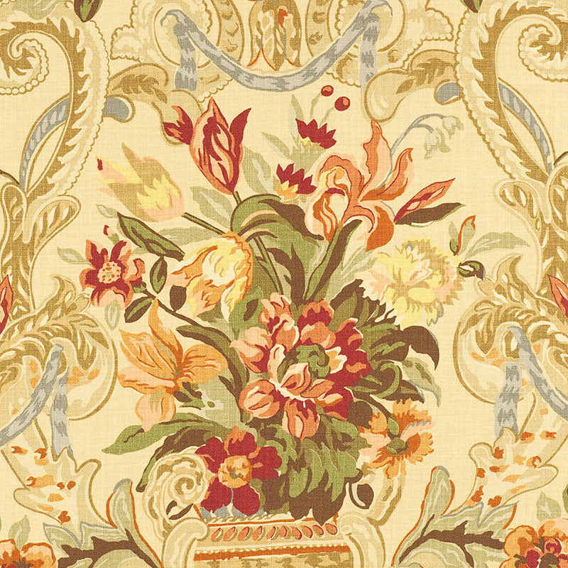 Schumacher AYLESBURY VASE SPICE Fabric | Atlanta Fabrics