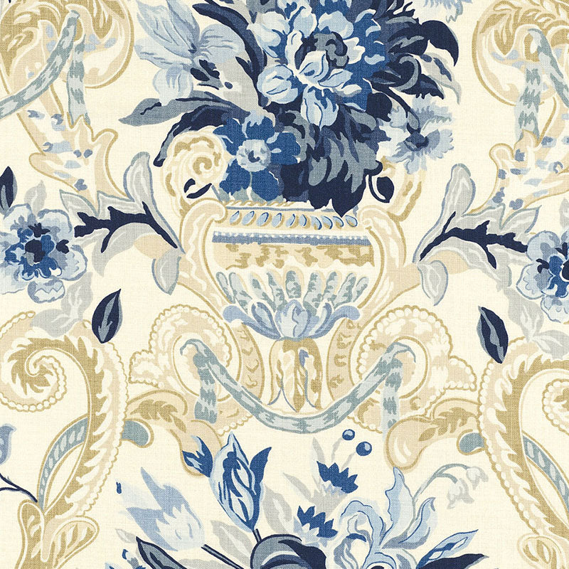 Schumacher AYLESBURY VASE DELFT Fabric | Atlanta Fabrics