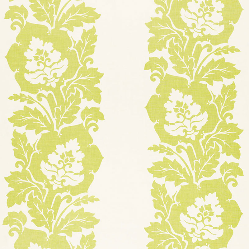 Schumacher MARGATE DAMASK PRINT APPLE Fabric | Atlanta Fabrics