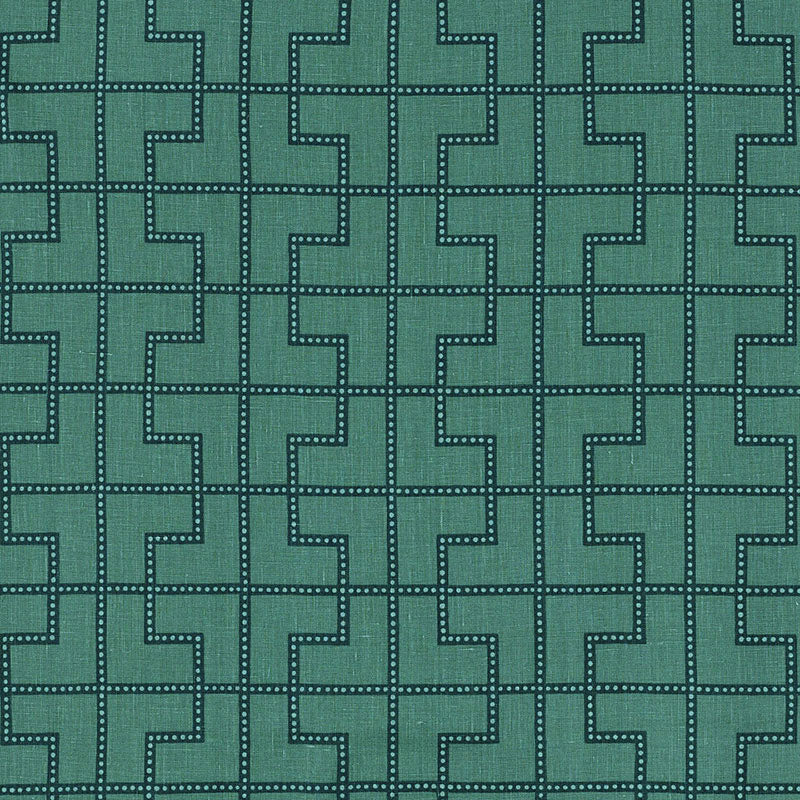 Schumacher BLEECKER PEACOCK Fabric | Atlanta Fabrics