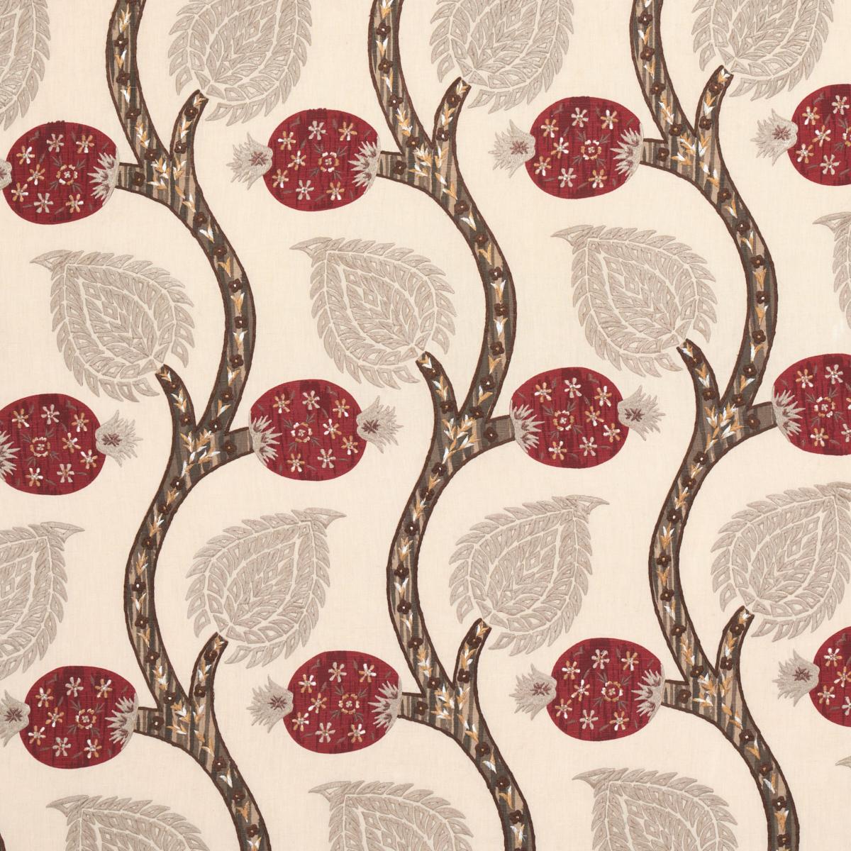 SCHUMACHER Nurata Embroidery STONE FABRIC | Atlanta Fabrics