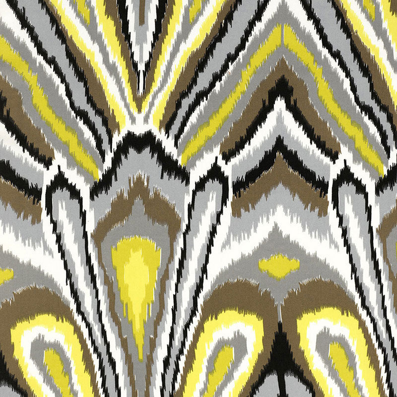 Schumacher PEACOCK PRINT INDOOR/OUTDOOR DRIFTWOOD  | Atlanta Fabrics
