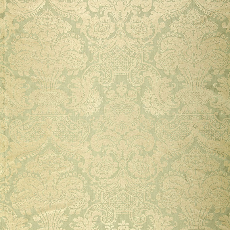 Schumacher PADOVA DAMASK PRINT SEA GLASS  | Atlanta Fabrics