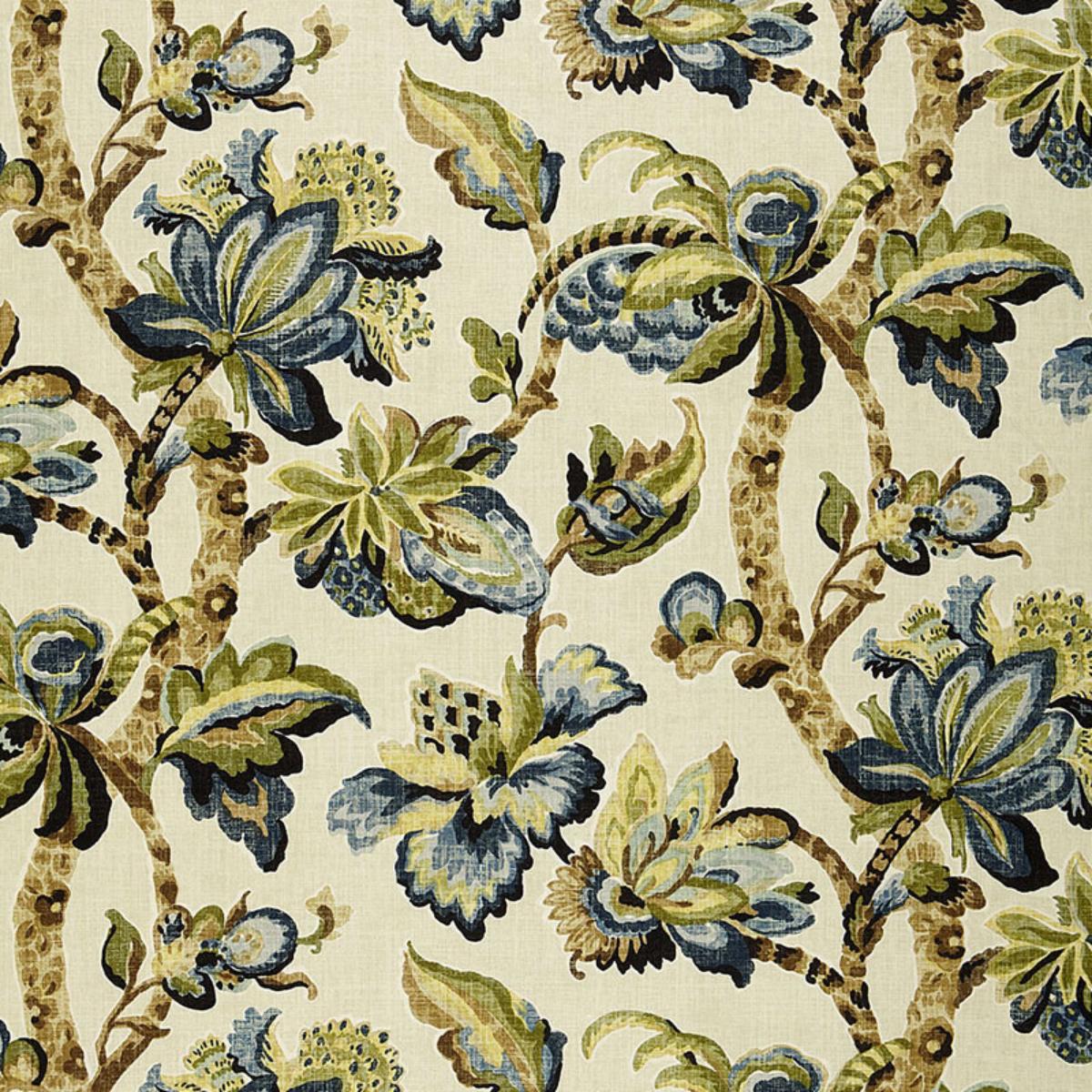 SCHUMACHER KEMSCOTT INDIGO FABRIC | Atlanta Fabrics
