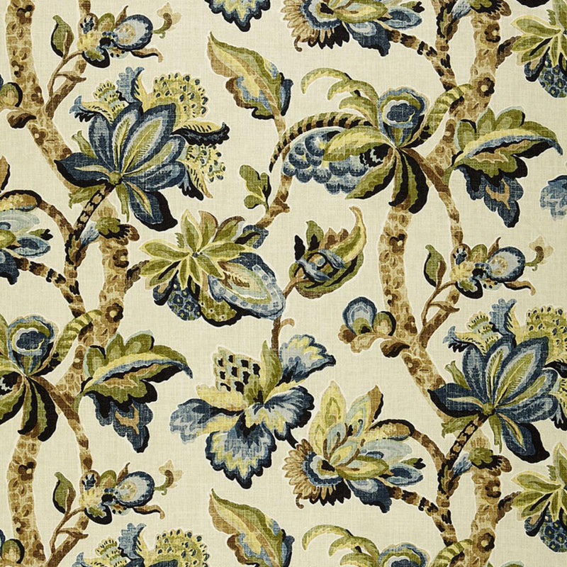 SCHUMACHER KEMSCOTT INDIGO FABRIC | Atlanta Fabrics