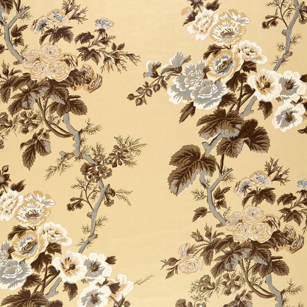 Schumacher PYNE HOLLYHOCK TOBACCO Fabric | Atlanta Fabrics