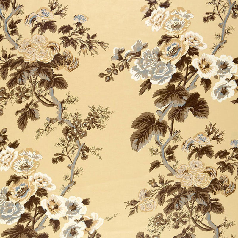 Schumacher PYNE HOLLYHOCK TOBACCO Fabric | Atlanta Fabrics