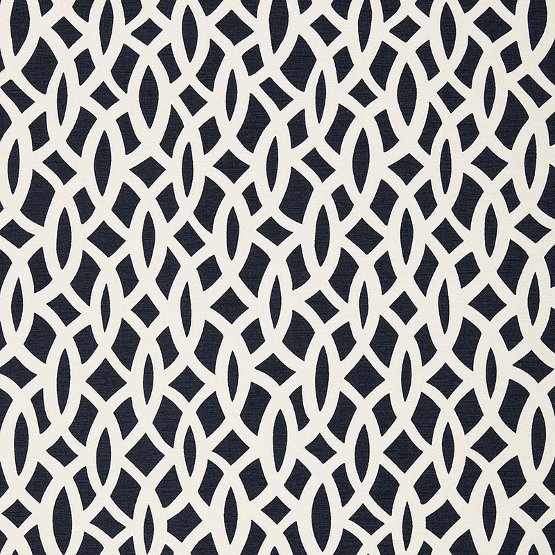 Schumacher CHAIN LINK NAVY Fabric | Atlanta Fabrics
