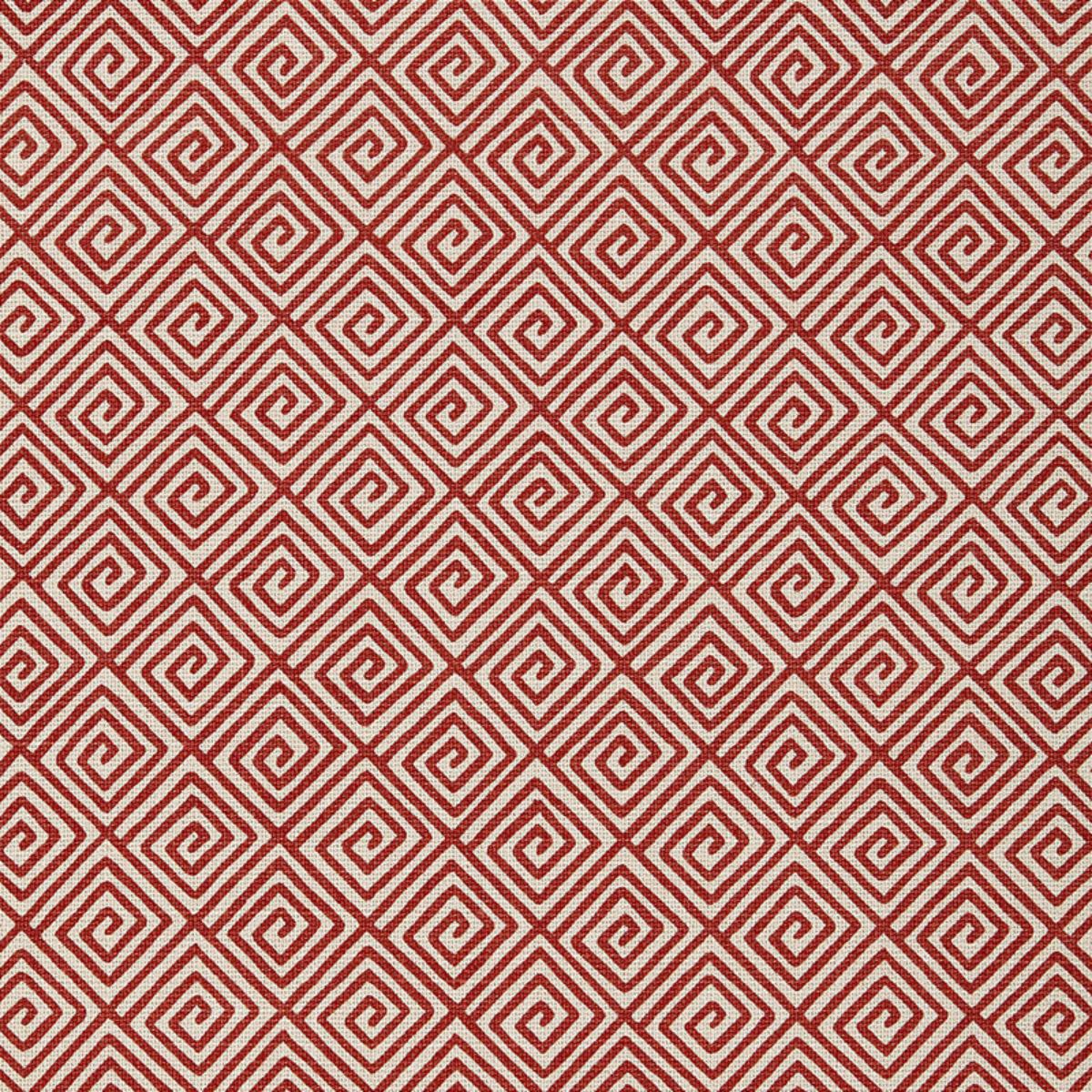 SCHUMACHER GREEK KEY RUBY FABRIC | Atlanta Fabrics