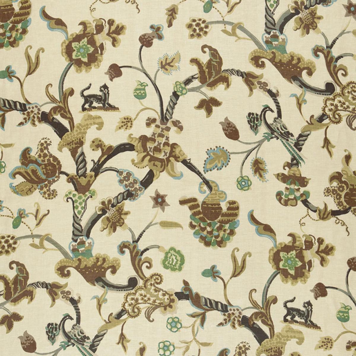 SCHUMACHER EASTBURY MANOR PRINT MOONSTONE FABRIC | Atlanta Fabrics