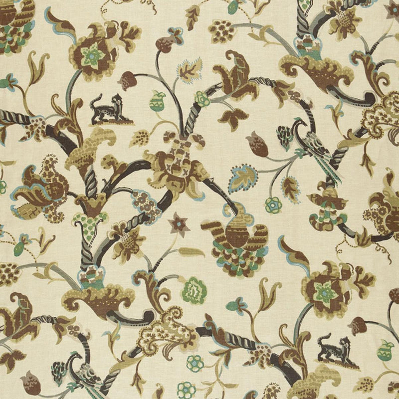 SCHUMACHER EASTBURY MANOR PRINT MOONSTONE FABRIC | Atlanta Fabrics