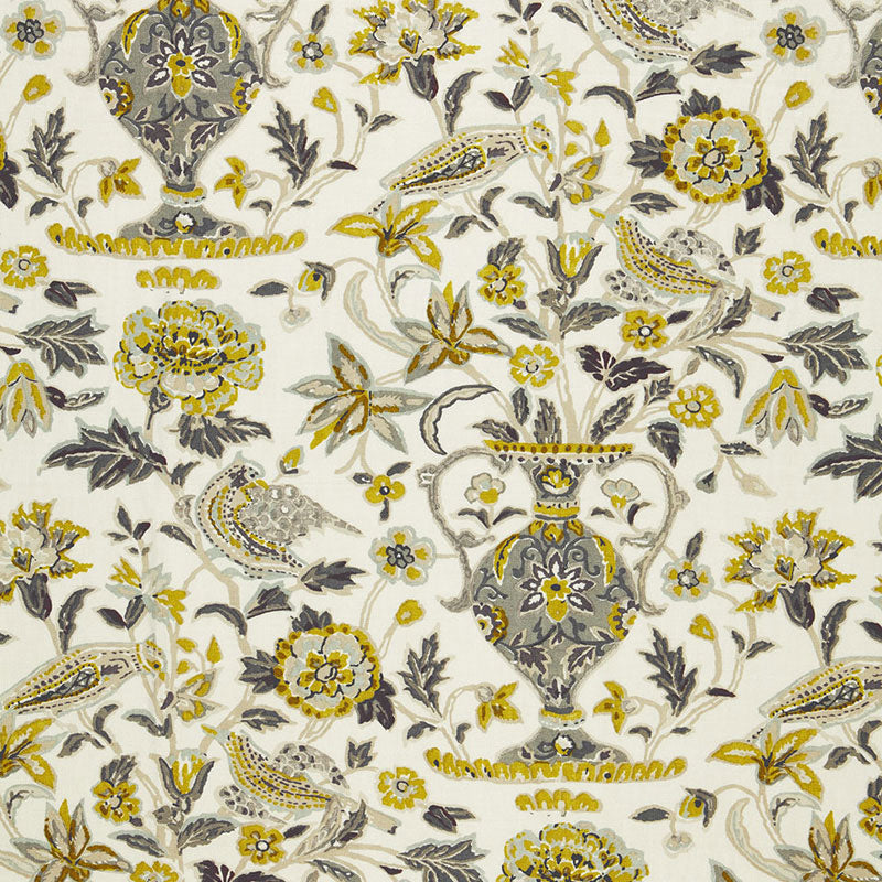 Schumacher CAMBERWELL VASE PRINT CITRINE Fabric | Atlanta Fabrics
