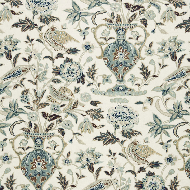 Schumacher CAMBERWELL VASE PRINT MINERAL Fabric | Atlanta Fabrics