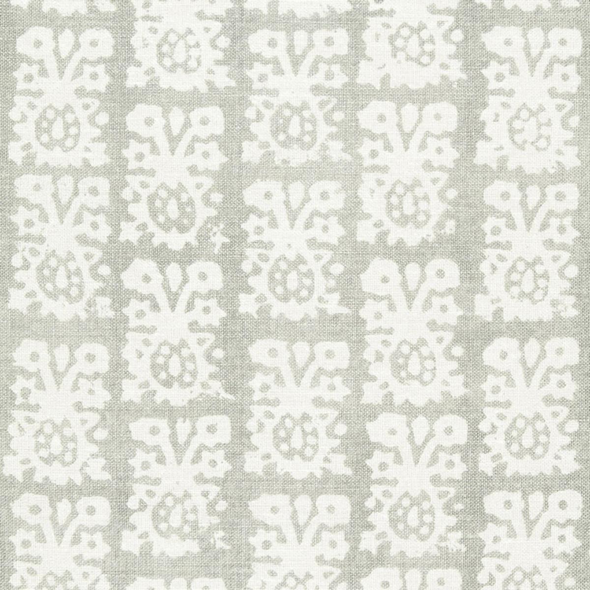 SCHUMACHER JAKARTA LINEN PRINT SLATE FABRIC | Atlanta Fabrics