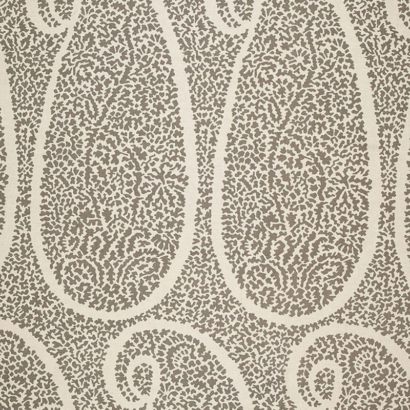 SCHUMACHER AMBALA PAISLEY GREIGE FABRIC | Atlanta Fabrics