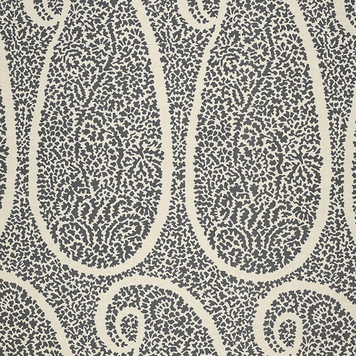 SCHUMACHER AMBALA PAISLEY ASH FABRIC | Atlanta Fabrics