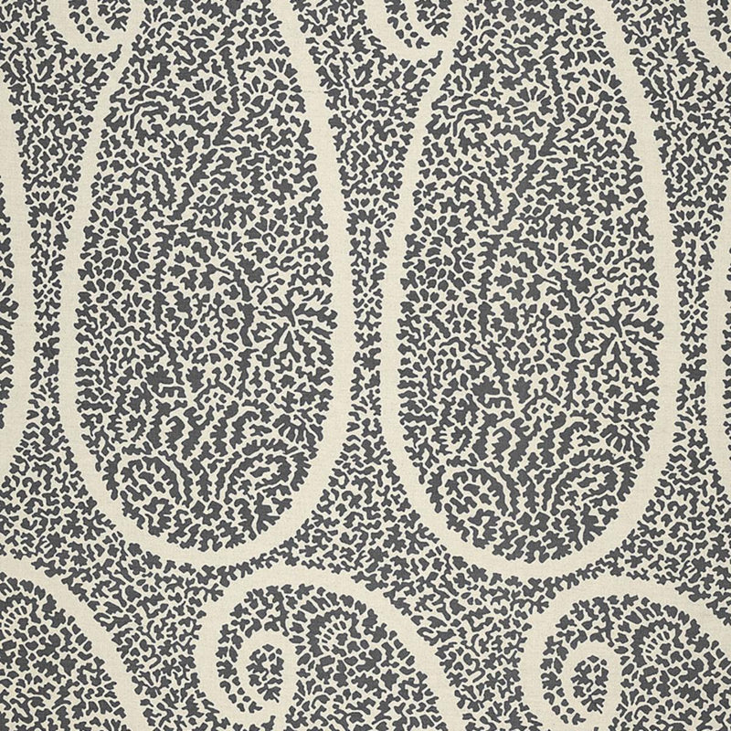 SCHUMACHER AMBALA PAISLEY ASH FABRIC | Atlanta Fabrics