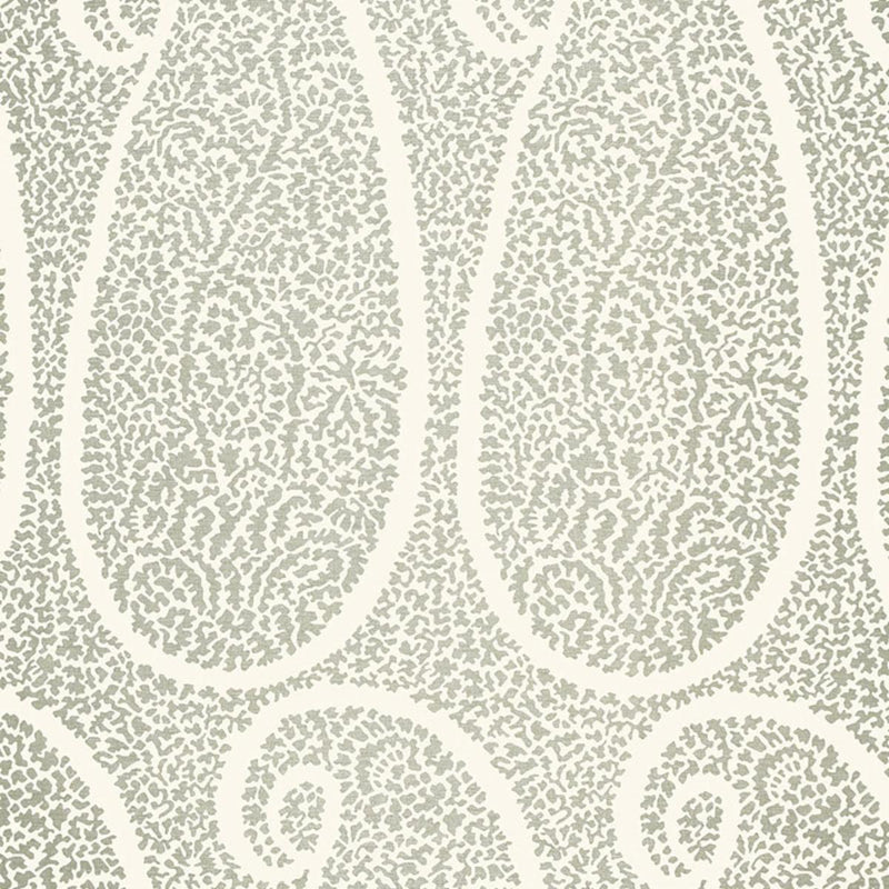 SCHUMACHER AMBALA PAISLEY FOG FABRIC | Atlanta Fabrics
