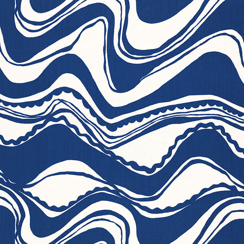 Schumacher CARMEL COASTLINE PRINT SURF Fabric | Atlanta Fabrics