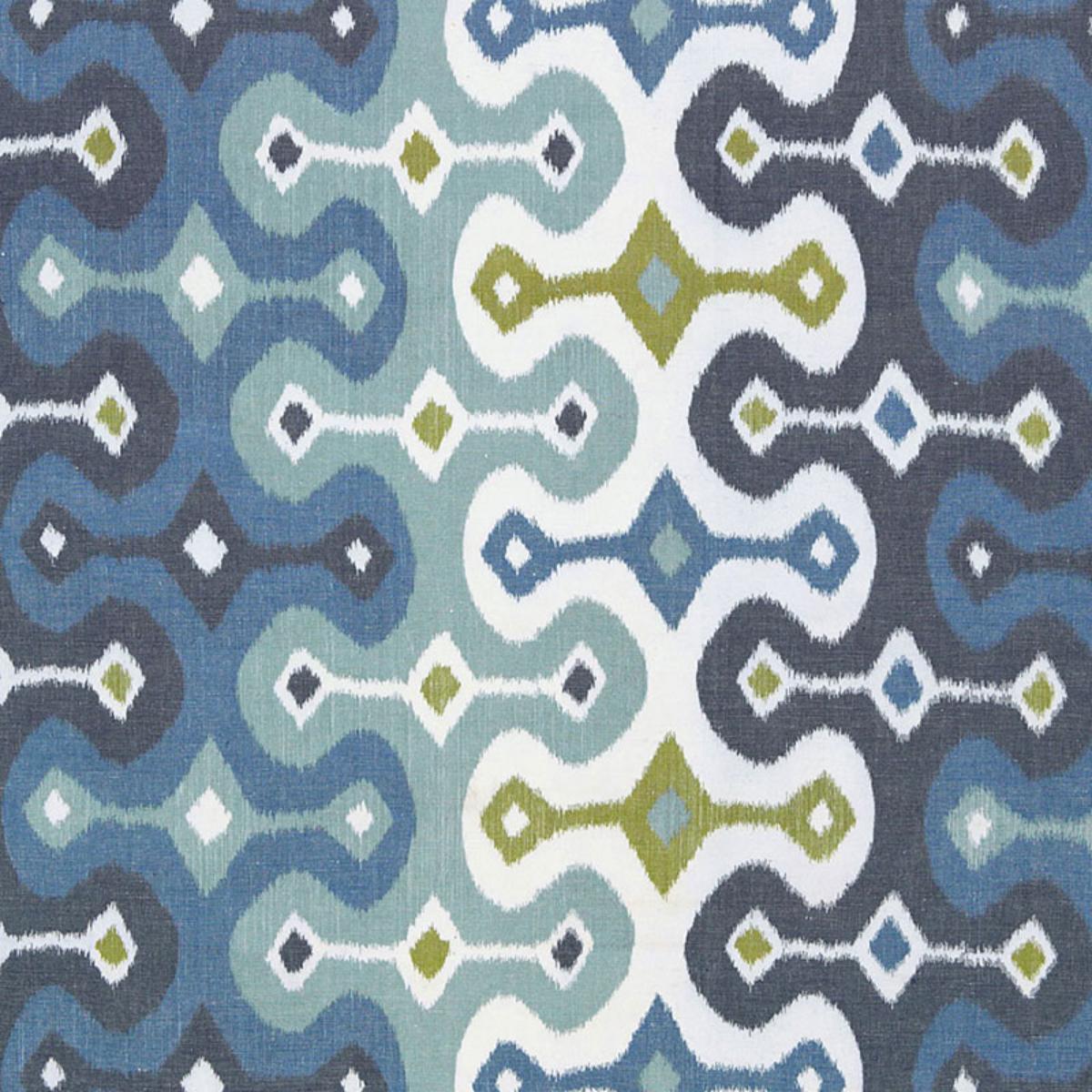 SCHUMACHER DARYA IKAT SKY FABRIC | Atlanta Fabrics