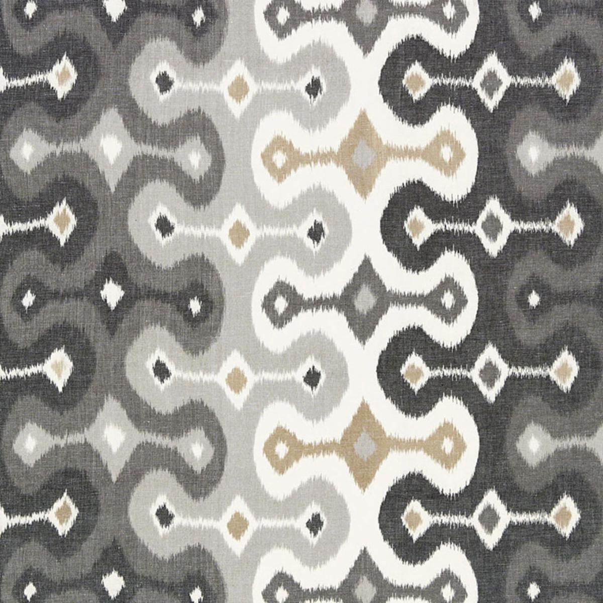 SCHUMACHER DARYA IKAT STONE FABRIC | Atlanta Fabrics