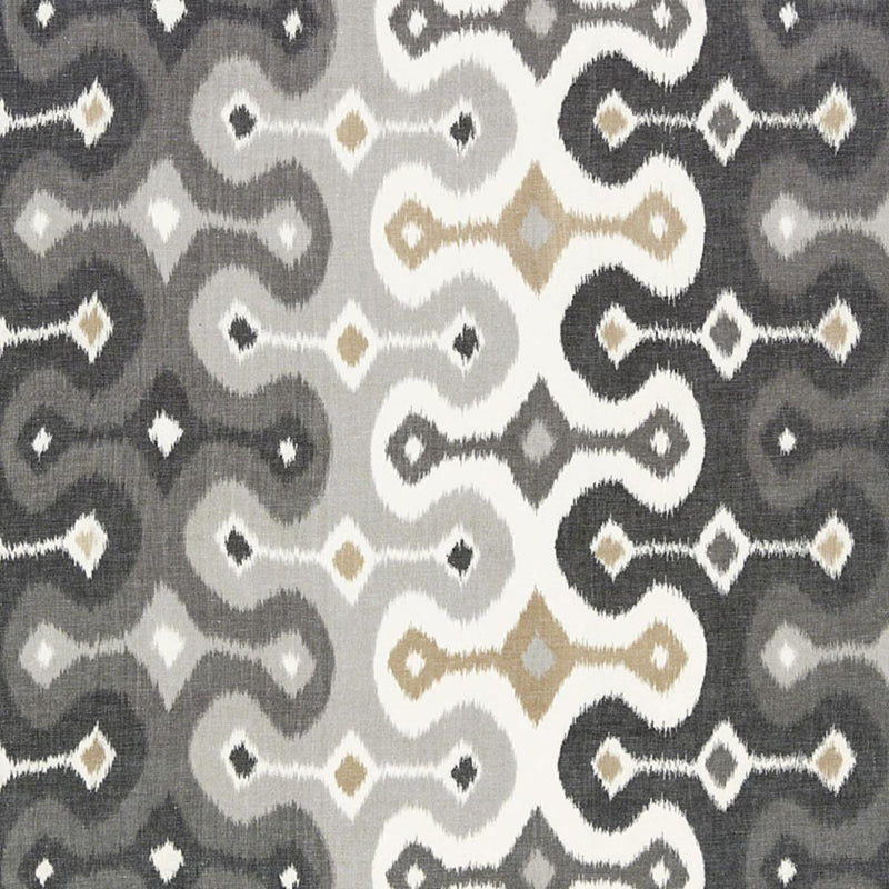SCHUMACHER DARYA IKAT STONE FABRIC | Atlanta Fabrics