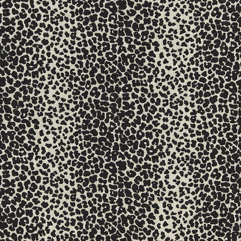 Schumacher LEOPARD LINEN PRINT EBONY Fabric | Atlanta Fabrics