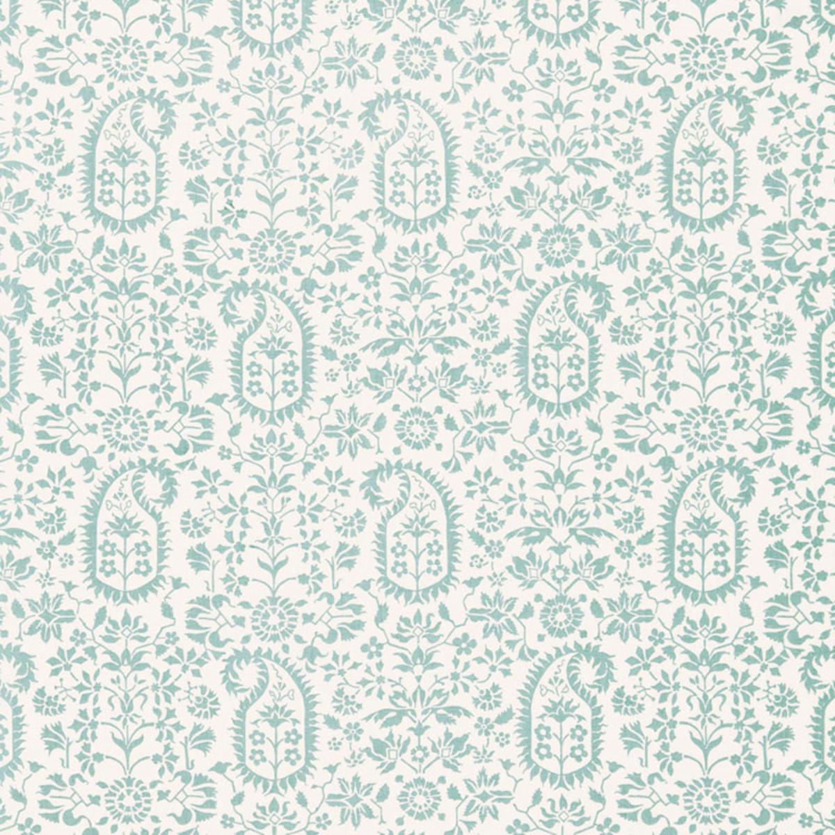 Schumacher KALIKA PAISLEY PRINT AQUAMARINE Fabric | Atlanta Fabrics
