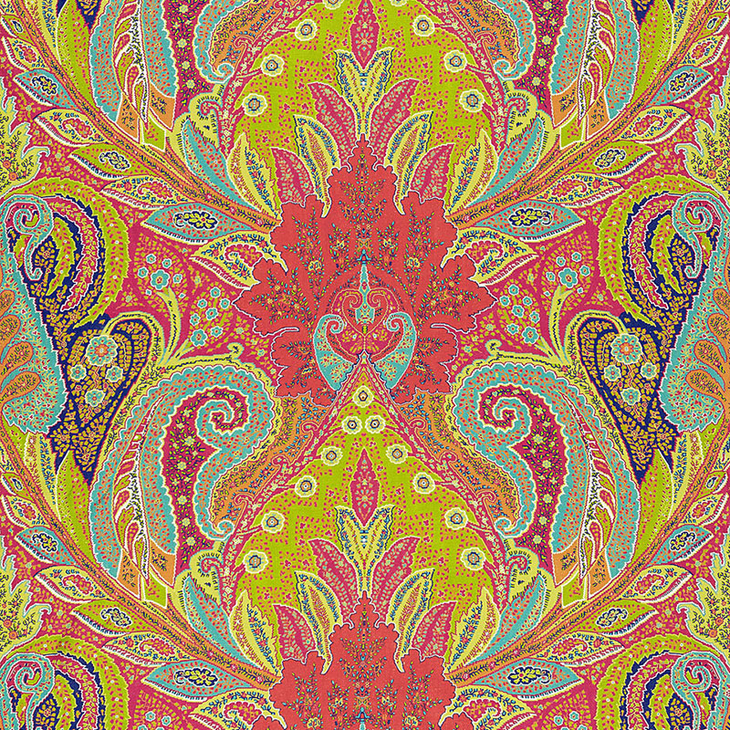 Schumacher CAMBAY PAISLEY PRINT PARROT Fabric | Atlanta Fabrics