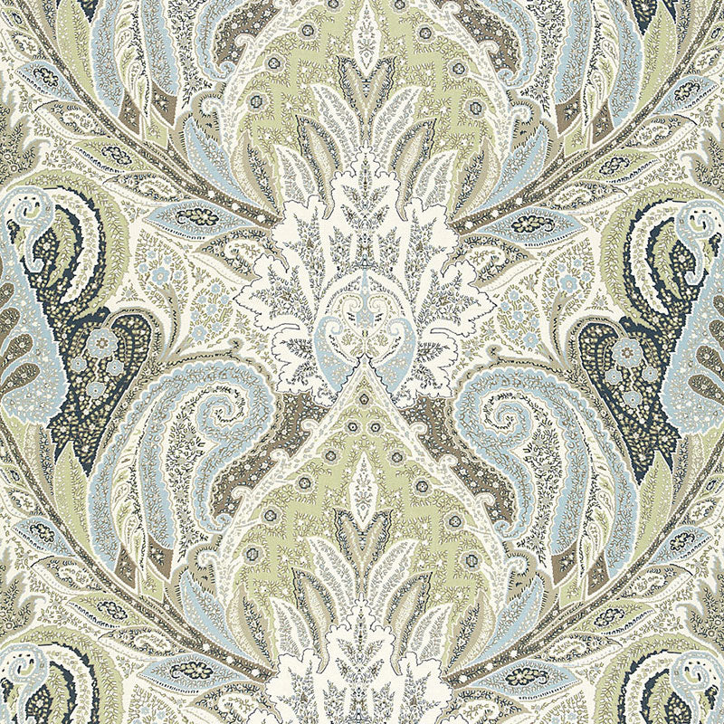 Schumacher CAMBAY PAISLEY PRINT OYSTER Fabric | Atlanta Fabrics