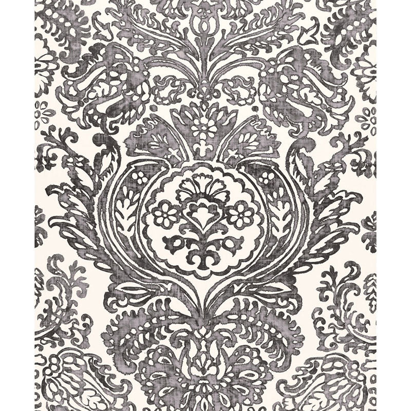 Schumacher TREMEZZO DAMASK GRAPHITE Fabric | Atlanta Fabrics